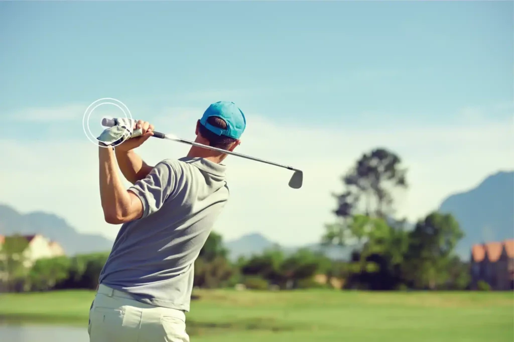 Golfer with Eoswiss-Sport Grip Technology